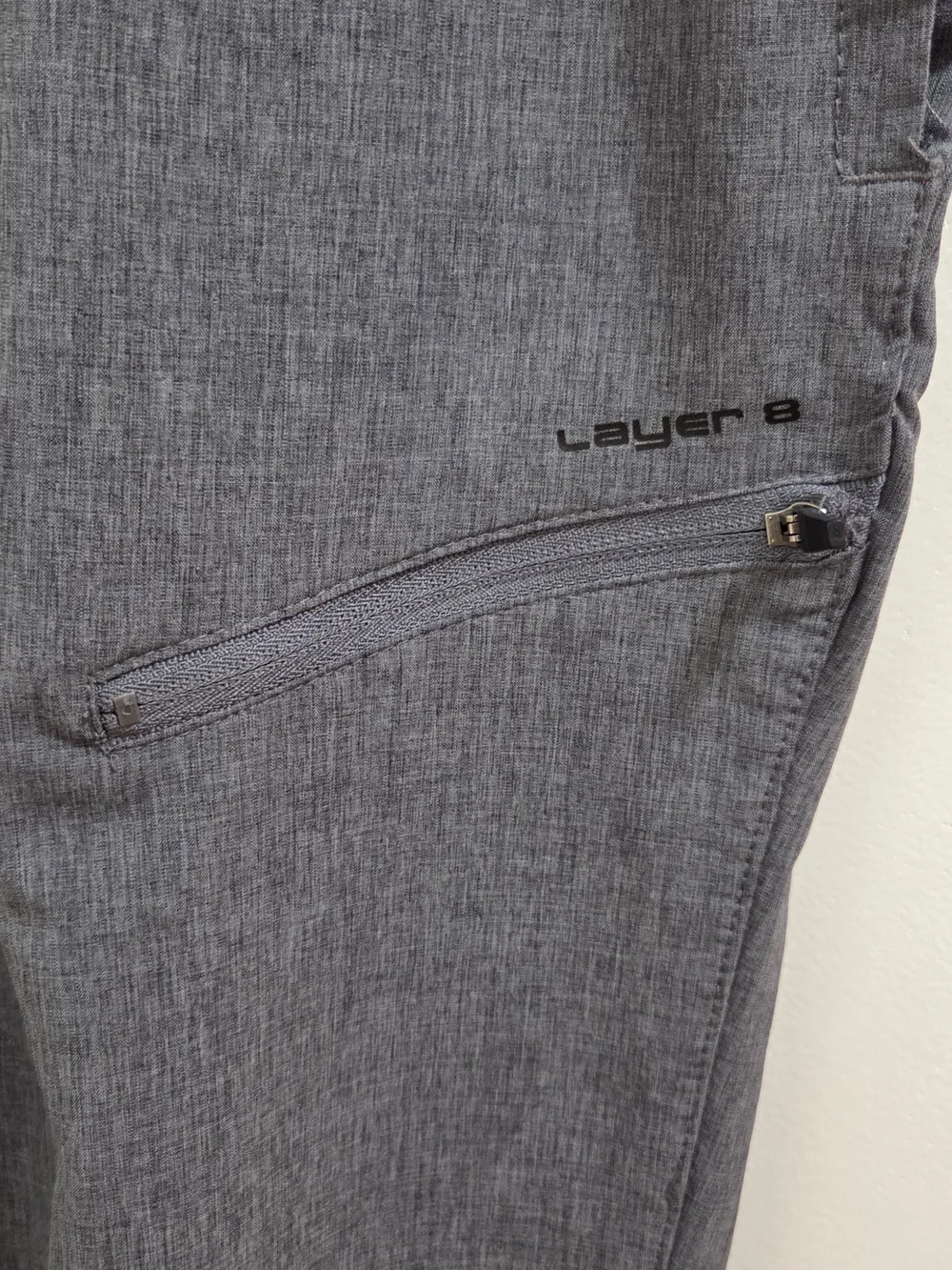 Layer 8 Men's Gray Elastic-Waist Casual Pants, Size Large